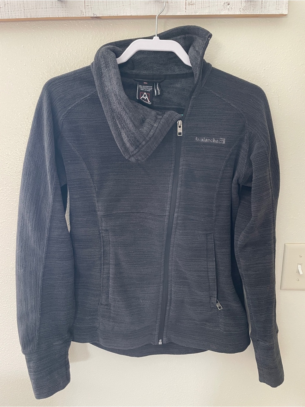 Avalanche Women's Dark Gray Asymmetrical Zip Fleece Jacket